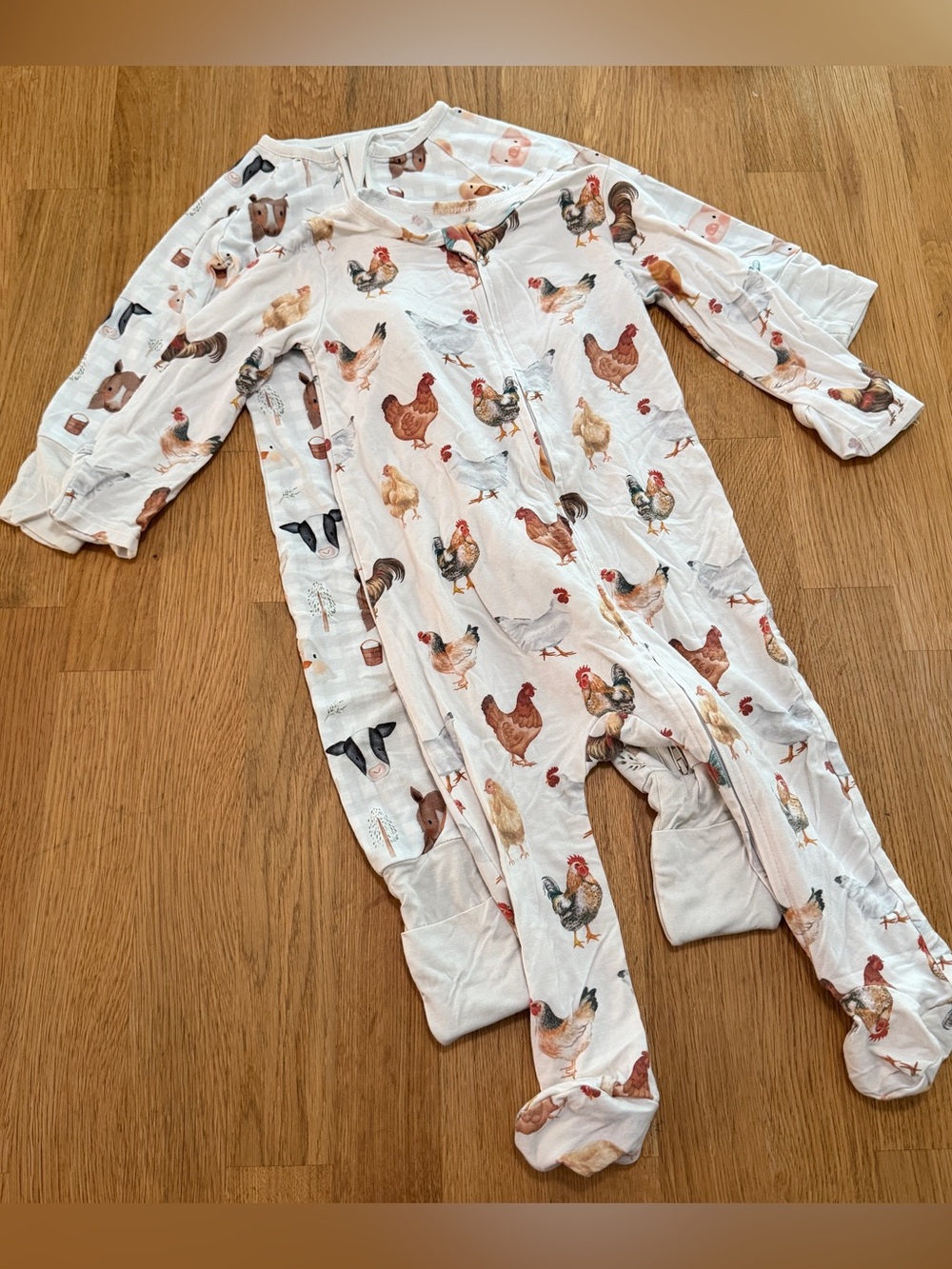 Little One Shop American Farm Company 6-12 MONTHS Bamboo Zippy One Piece Pajamas